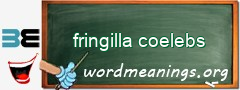 WordMeaning blackboard for fringilla coelebs